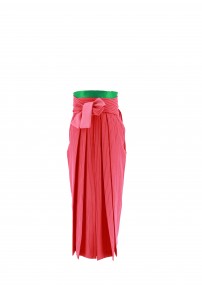卒業式袴単品レンタル[ブランド・総柄]濃いピンクにストライプ[身長148-152cm]No.821